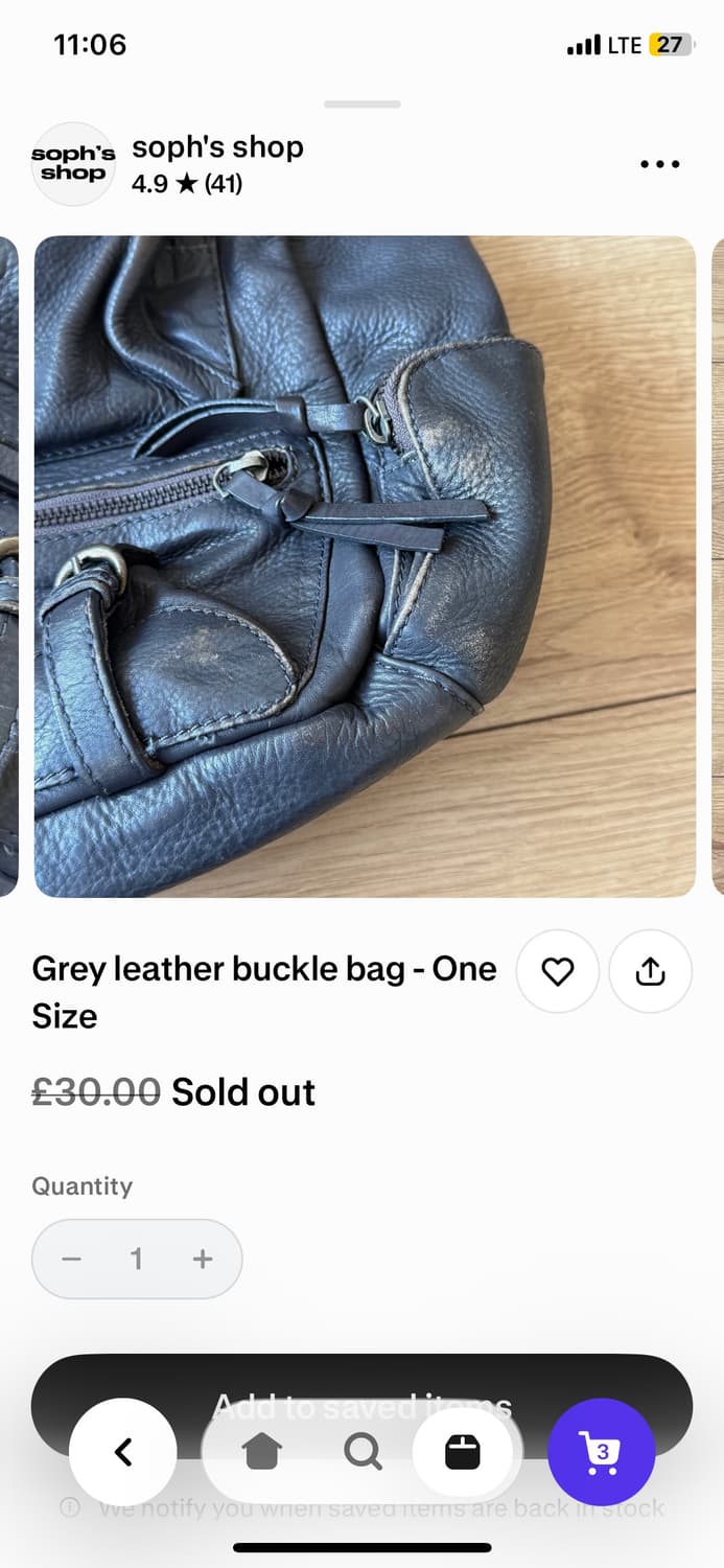 영국 빈티지 soph's shop 가죽가방 상품이미지6