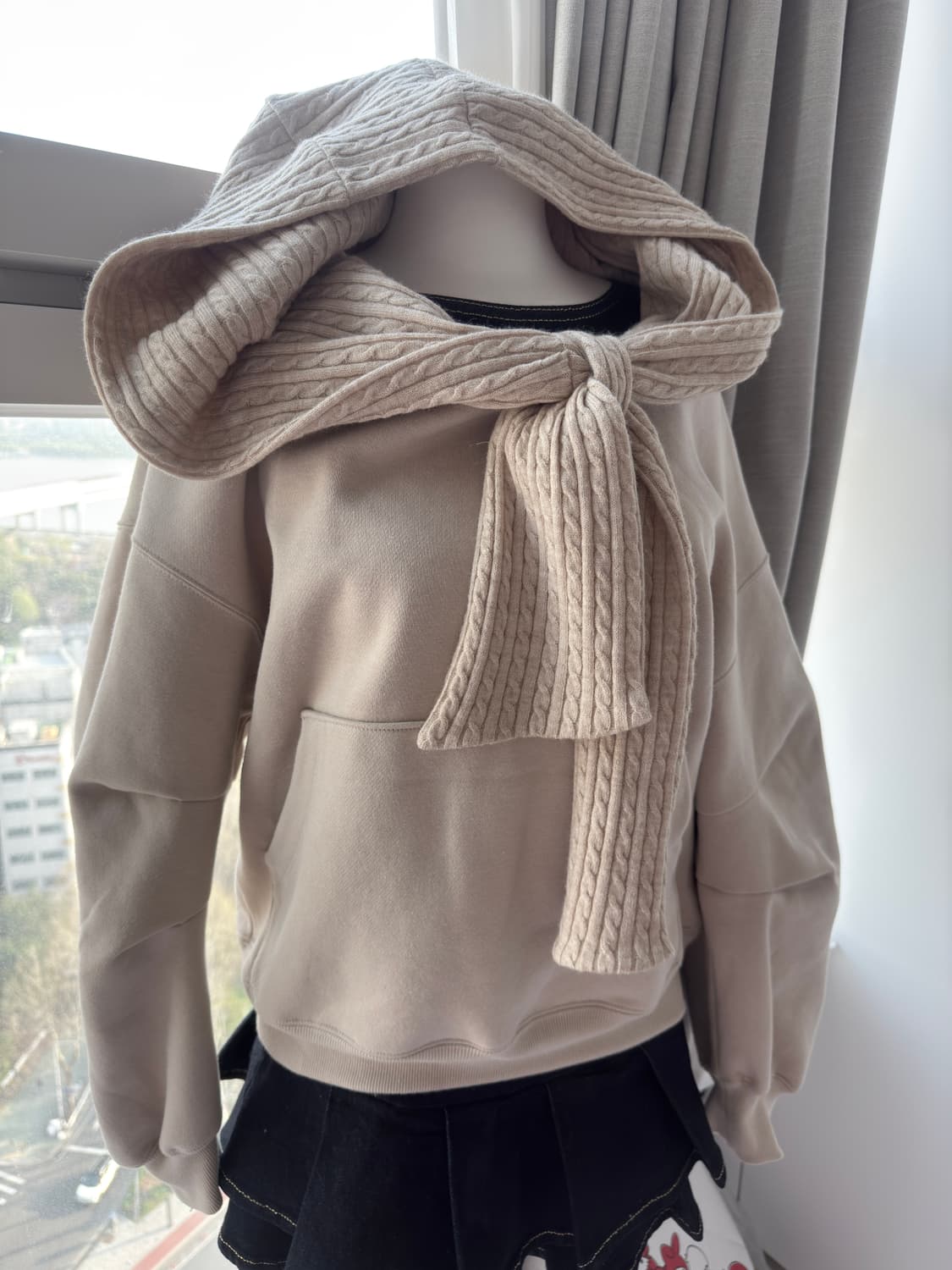 더티스 리본후디 베이지 상품이미지5