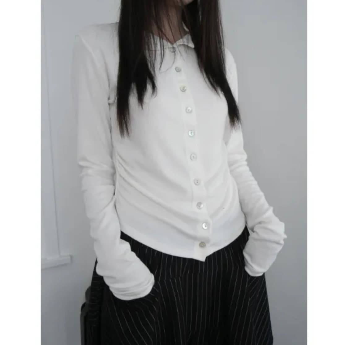 미착용 ) 에프터먼데이 shirring button cardigon 상품이미지2