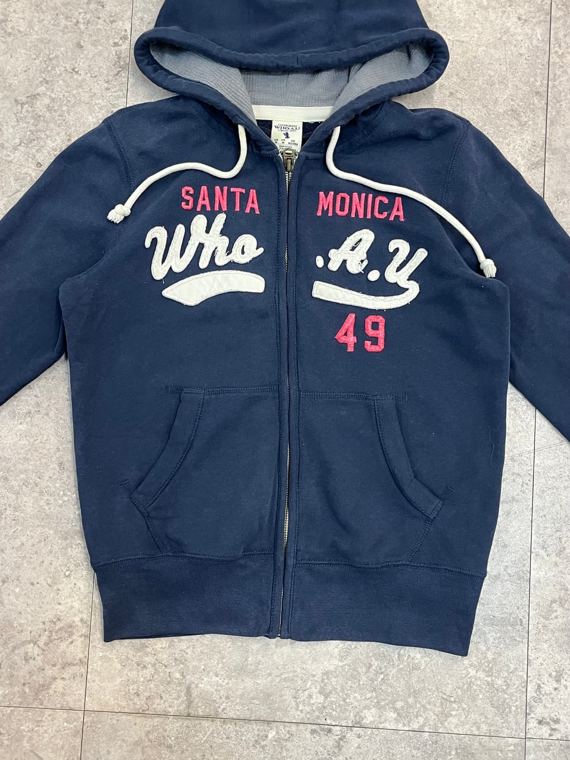 후아유 레터링 후드집업 네이비 M #csz2381 상품이미지5