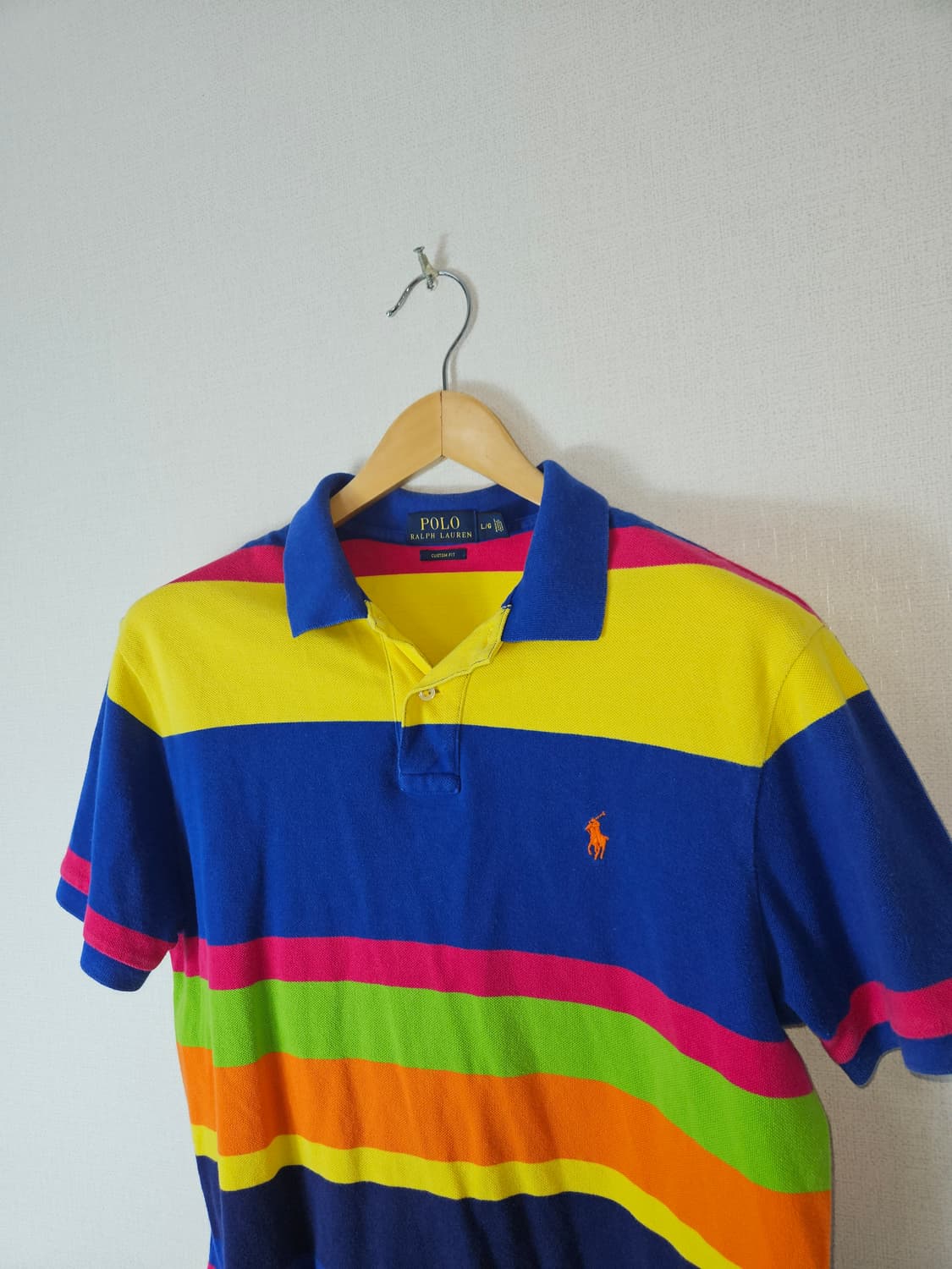 폴로 랄프로렌 신형 스트라이프 카라티 반팔 피케티 L 커스텀핏 상품이미지4