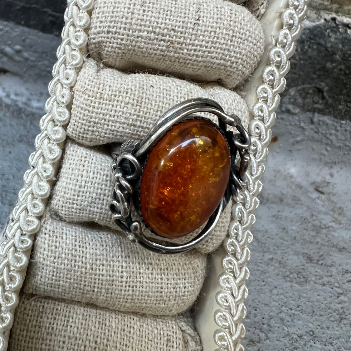 925 스털링실버 호박 원석 링 상품이미지2