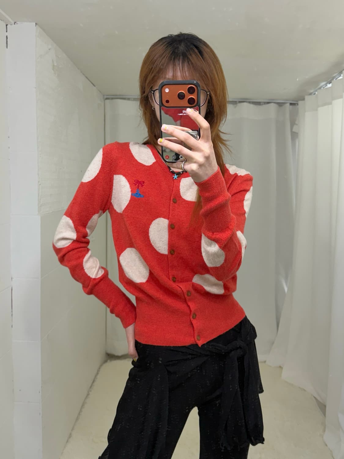비비안웨스트우드 레드라벨 빅 도트 가디건 상품이미지1