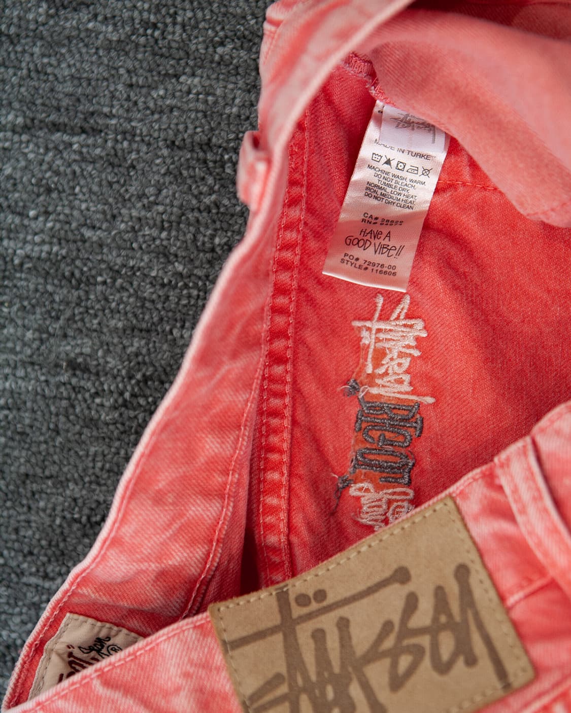 스투시 빅올진 타이다이 워시드 핑크 데님팬츠 상품이미지3