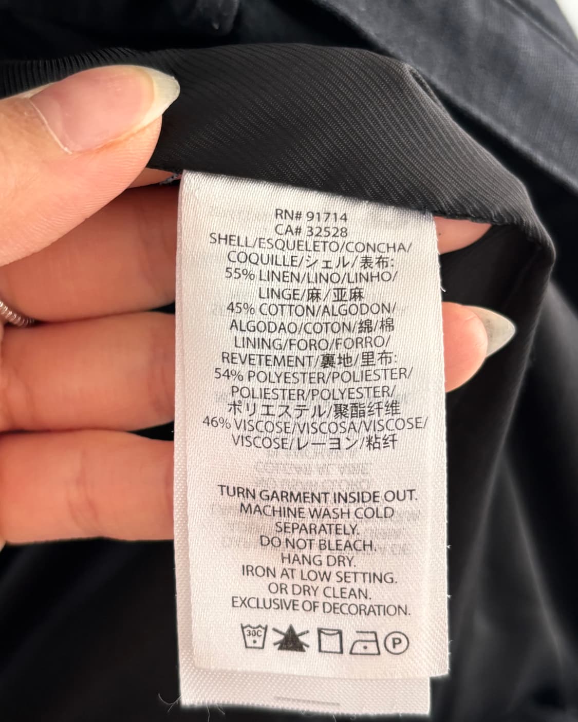  아르마니 익스체인지 네이비 컬러 린넨 혼방 집업 자켓  상품이미지7