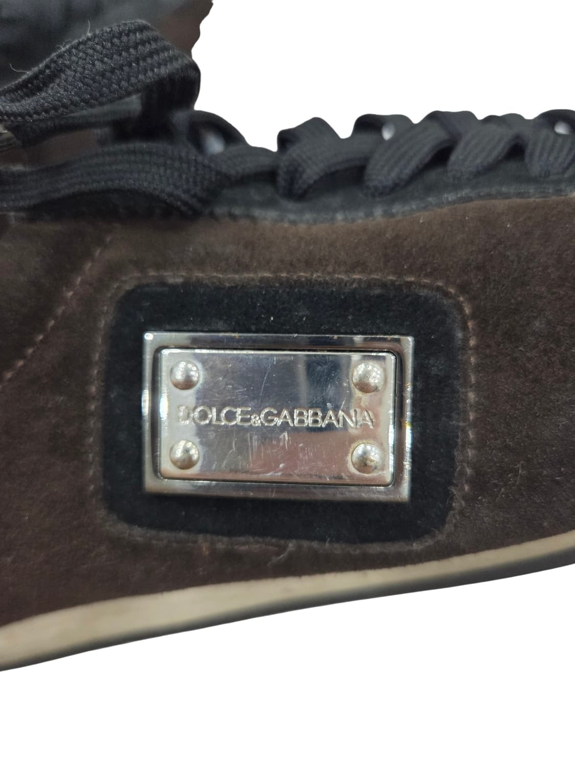 00s D&G 아카이브 스웨이드 메탈 로고 스니커즈 상품이미지4