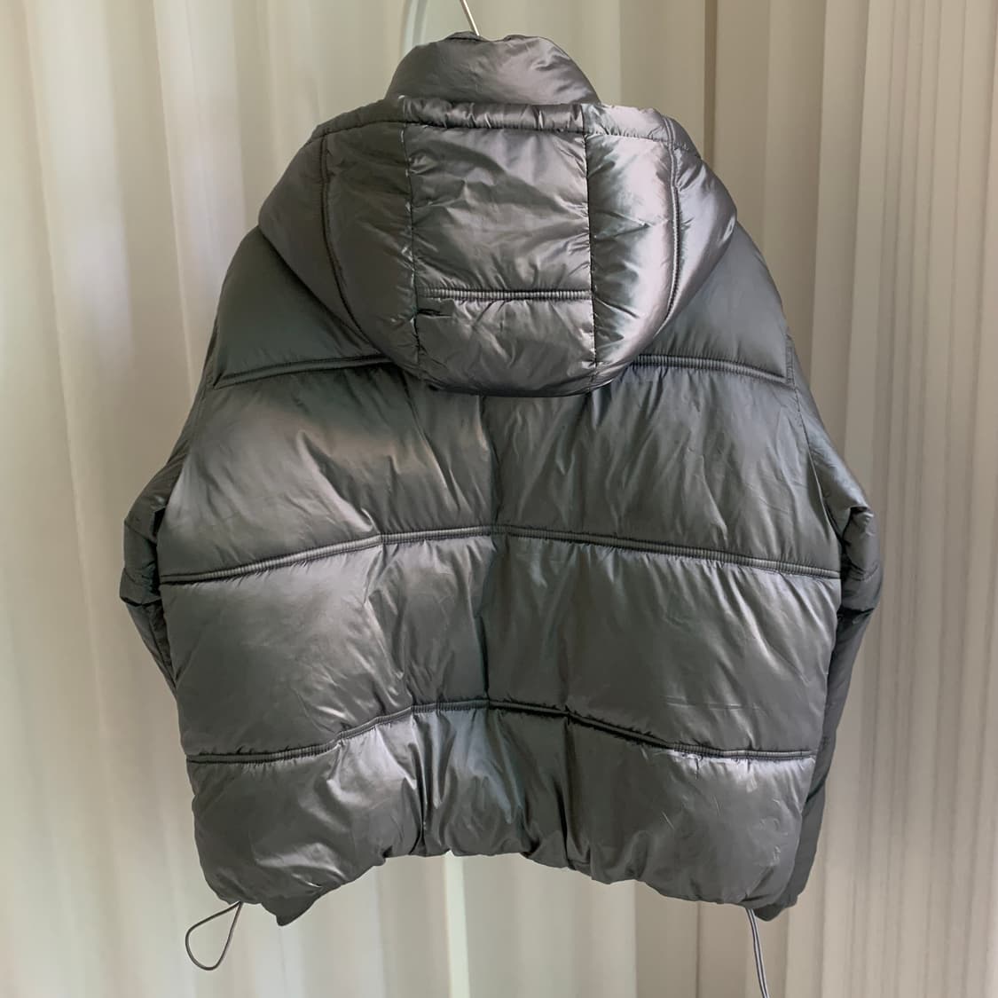 자라 ZARA 실버 그레이 패딩 후드 푸퍼 재킷 상품이미지4