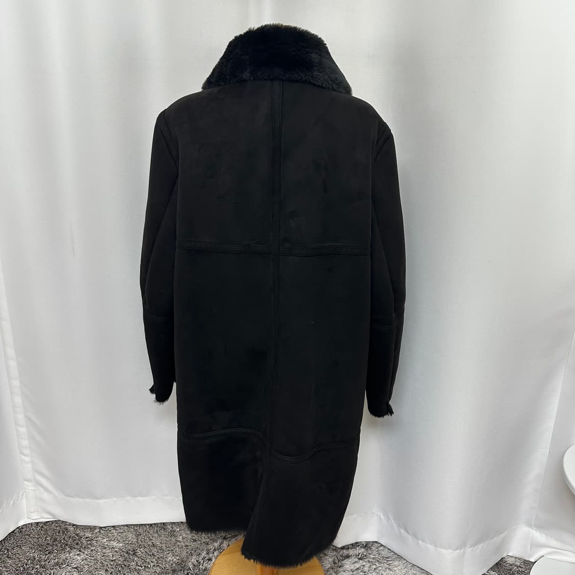   NBA 여자 보들보들 무스탕 안감퍼 롱코트 블랙 S  상품이미지6