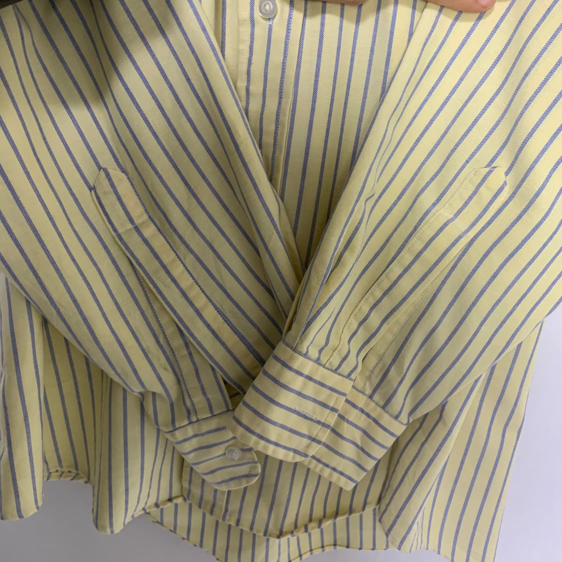 엘엘빈 빈티지 옐로우 스트라이브 오버핏 셔츠 상품이미지3