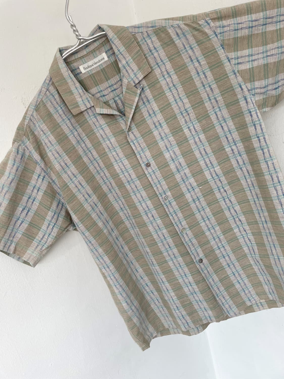 Patterned open collar H/S shir 상품이미지6
