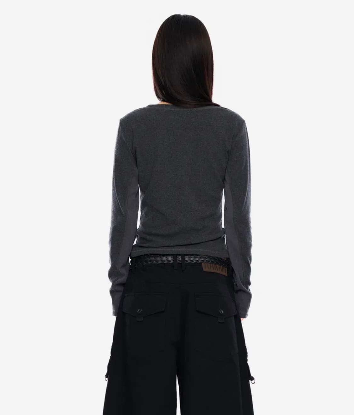 아캄 사이드 아일렛 롱슬리브 다크그레이 1사이즈 상품이미지4