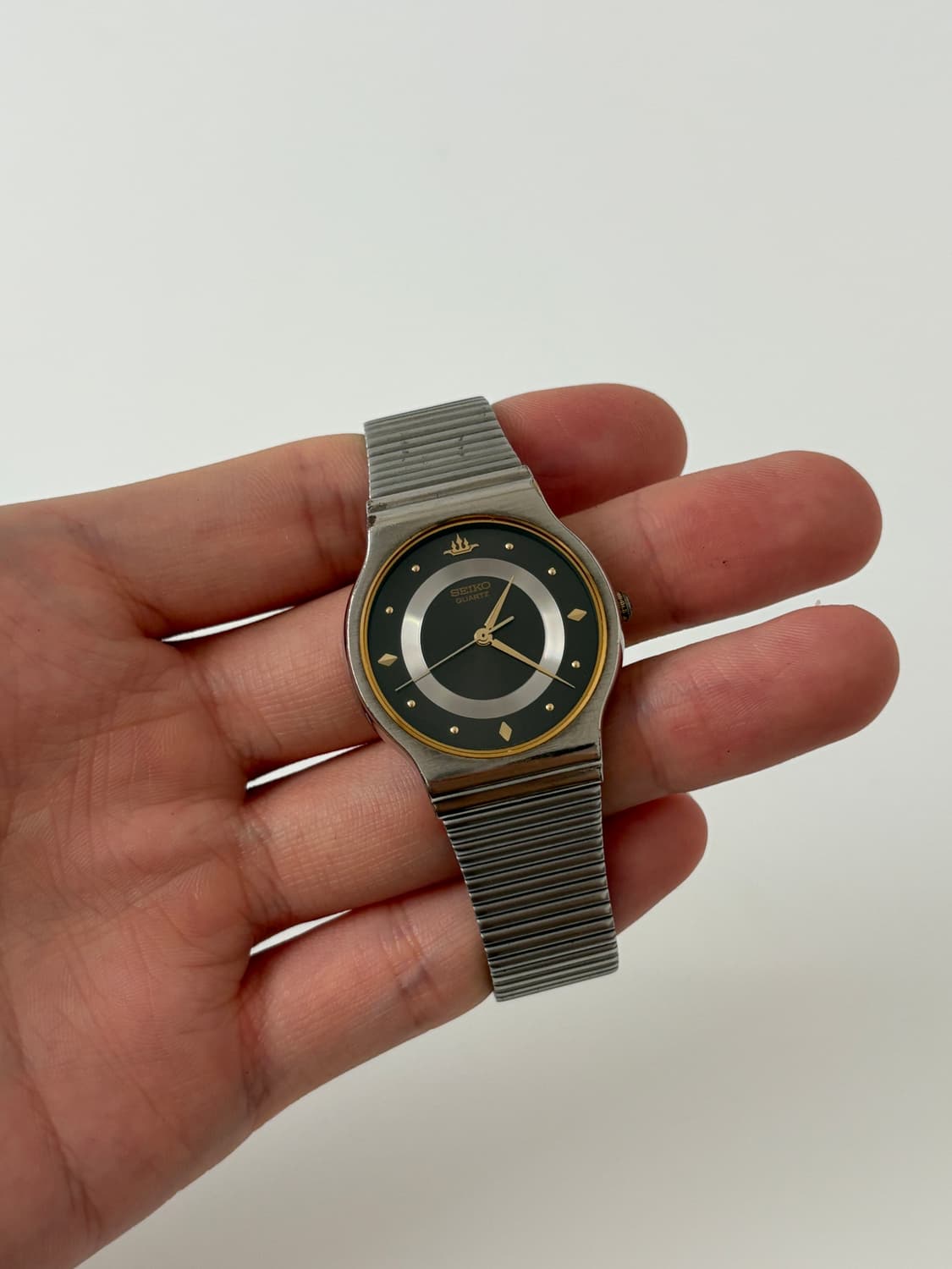 90s galaxy black dial silver quartz 상품이미지2