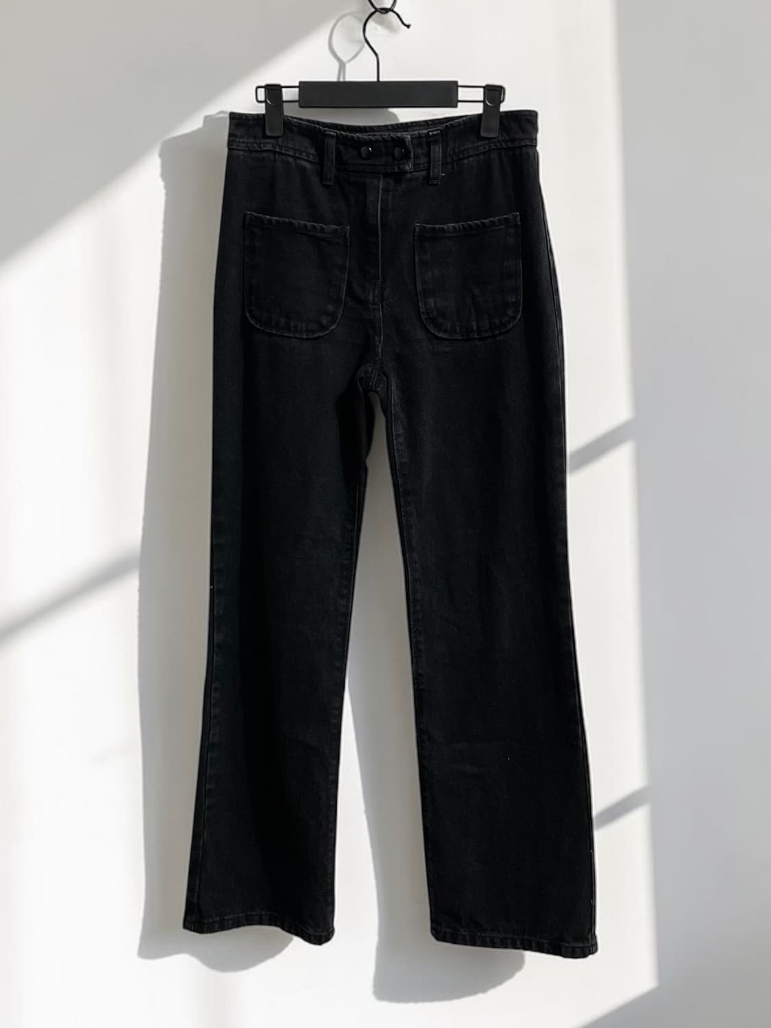 시스템 워싱 코튼 와이드 팬츠 상품이미지1