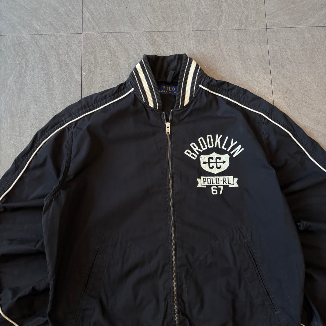 폴로 정품 블랙 브루클린 바시티 자켓 상품이미지3
