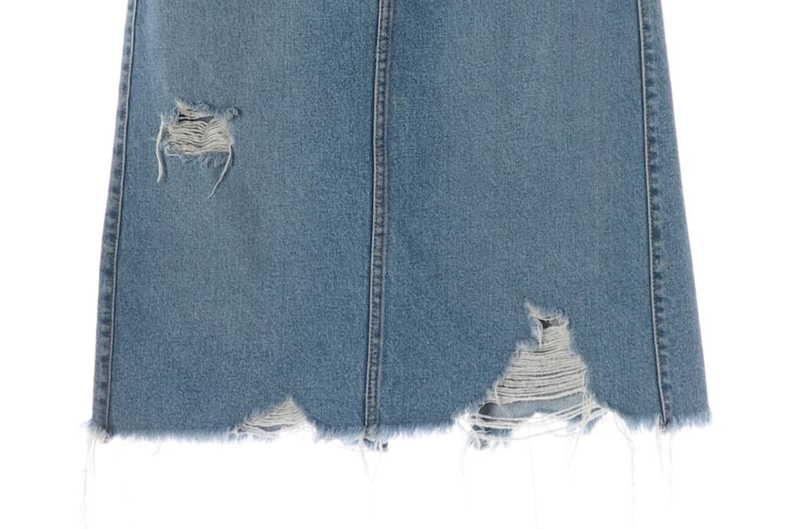 ZARA 빈티지 데미지 연청 데님 스커트 S 상품이미지4