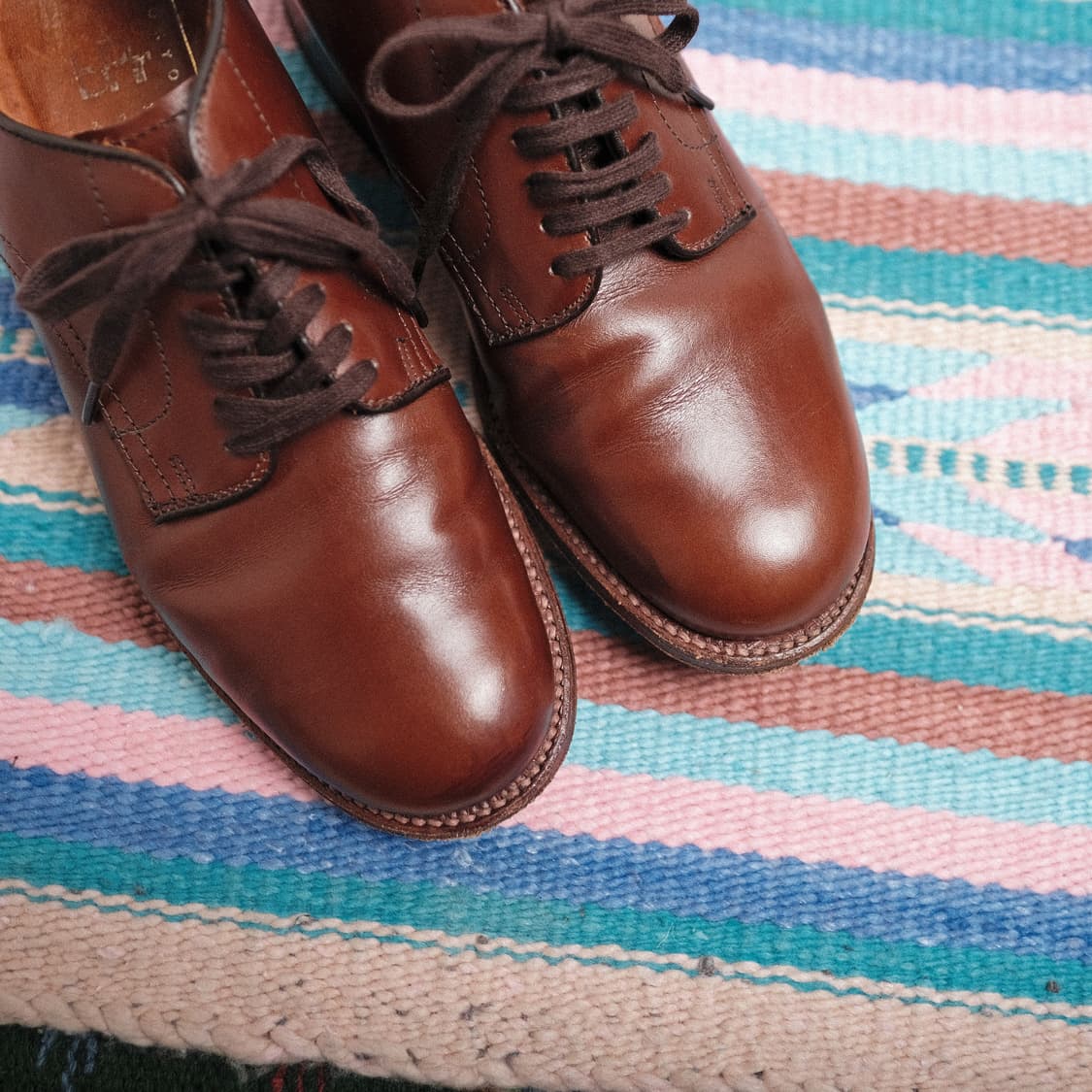 알든 빔즈 별주 카프 브라운 플레인 토 더비 6.5D/모디파이드 라스트 상품이미지8