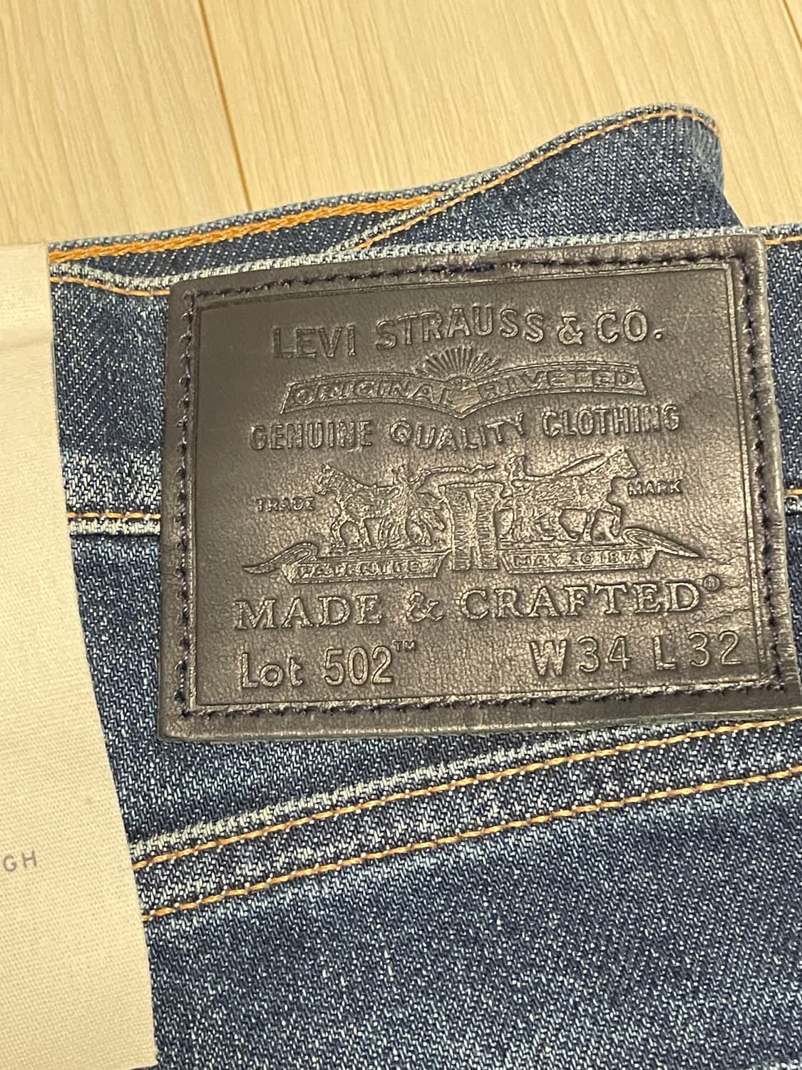 리바이스 502 made & crafted selvedge 34*32 상품이미지7