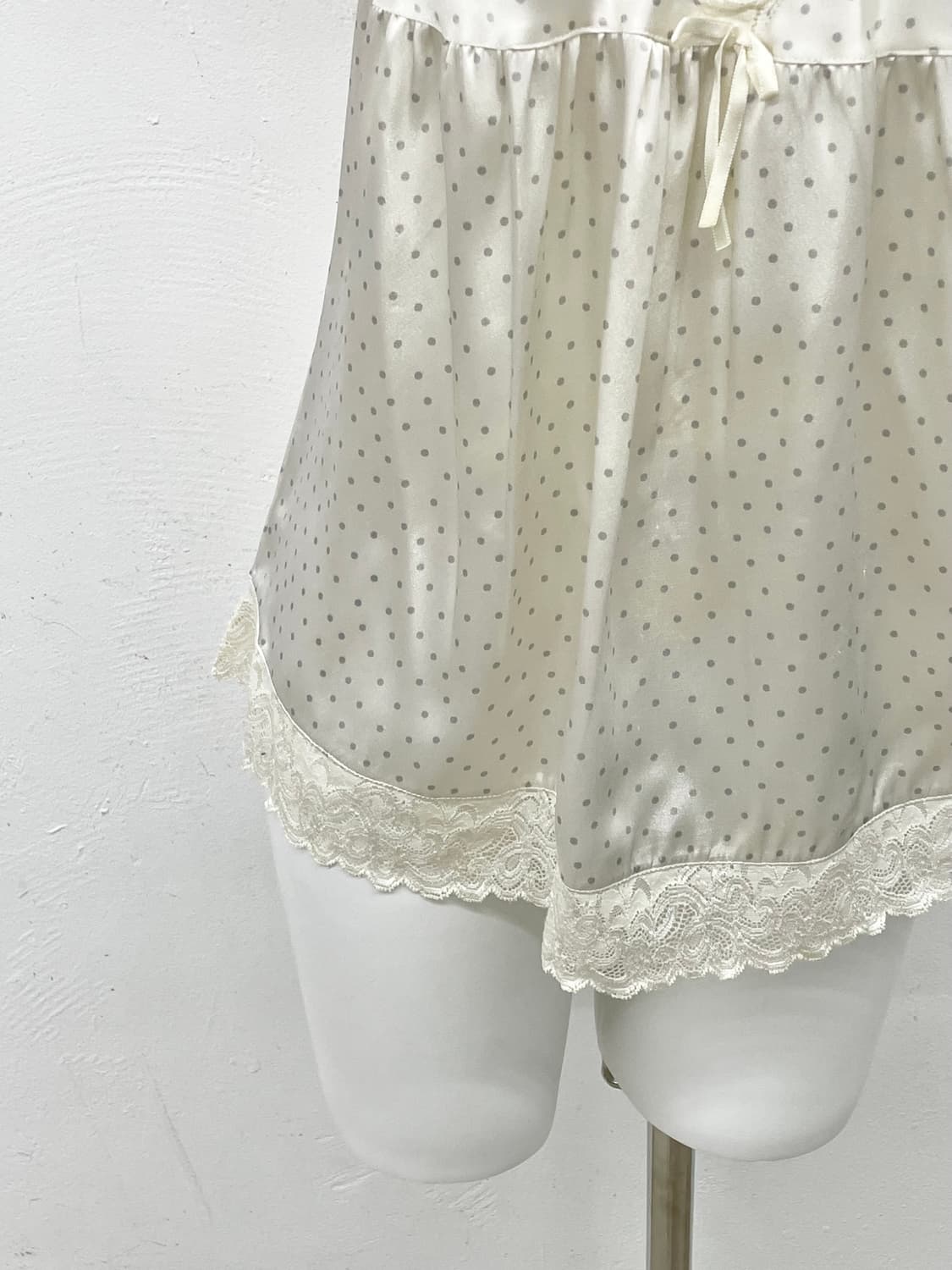 도트 새틴 레이스 슬립 상품이미지3