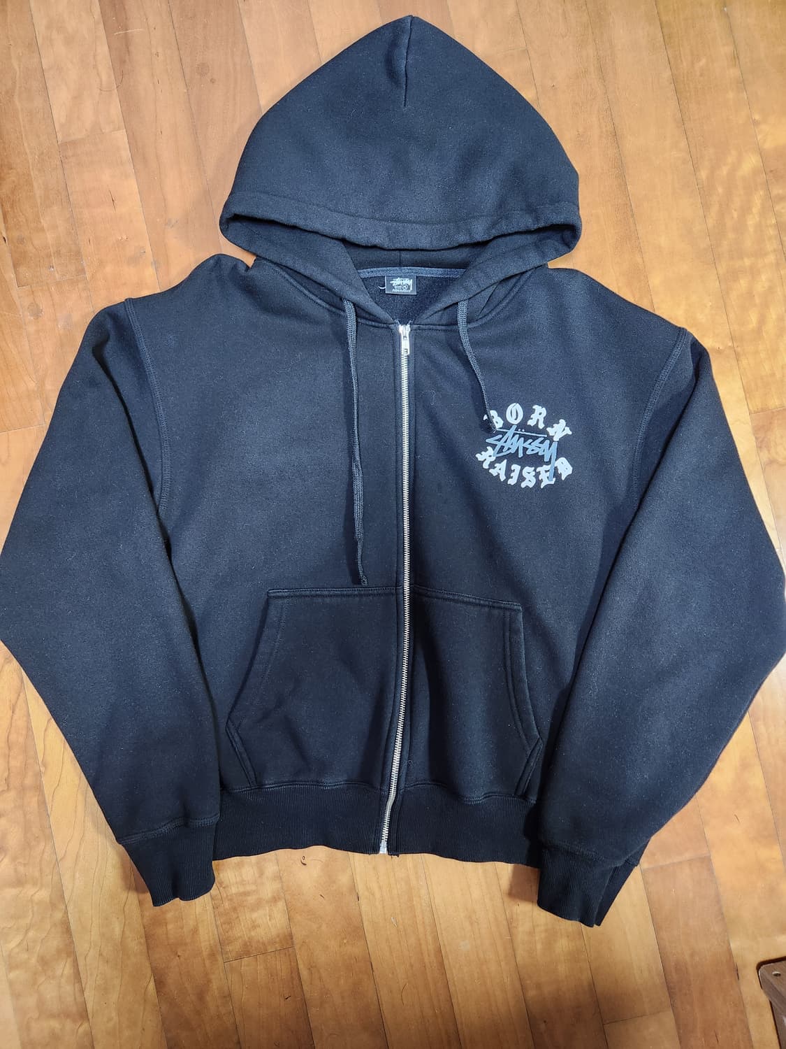 스투시 x 본앤레이즈드 로고 후드 집업 M 상품이미지3