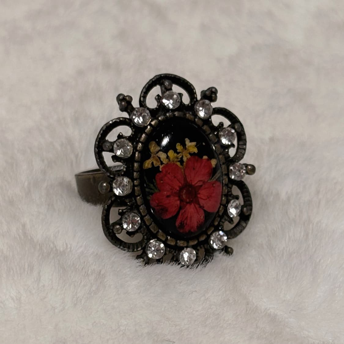 일본 오리엔탈 생화 포인트 페어리 핀터깔 큐빅 디테일 앤틱 반지  상품이미지1