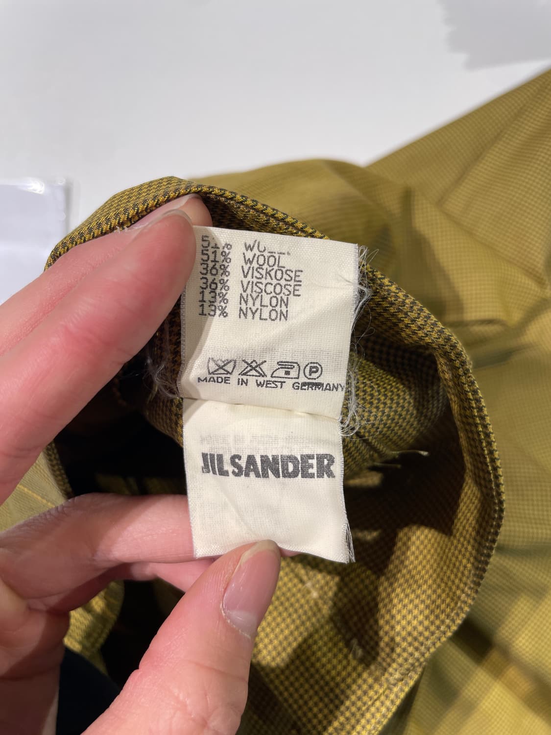 질샌더 골드 하운드 투스 체크 핀턱 와이드 카프리 팬츠 상품이미지9