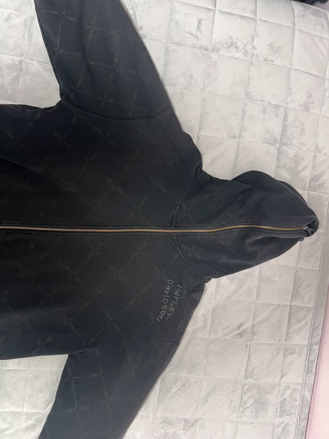 할리데이비슨 오버 사이즈 체크 자수 후드 집업 상품이미지5