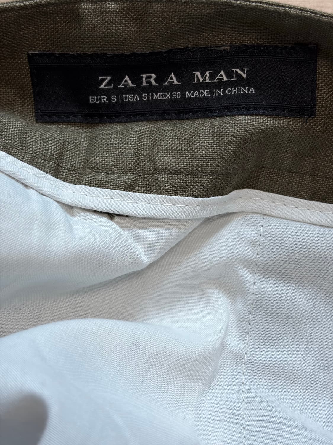 [S급] ZARA 자라 벨티드 와이드 버뮤다 팬츠 (올리브 카키) 상품이미지4