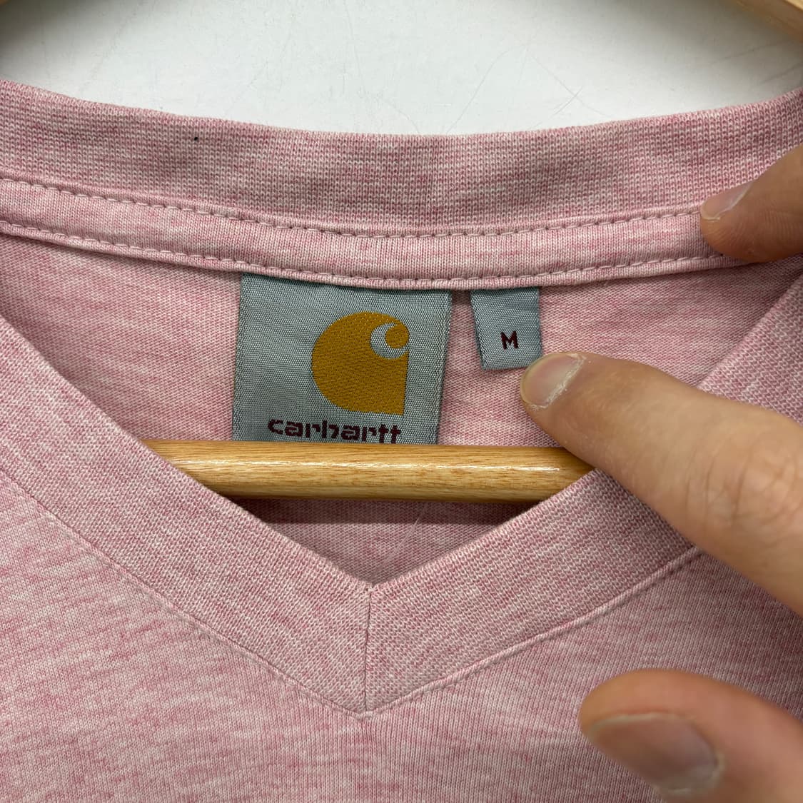 칼하트 포켓 V넥 반팔티 핑크 공용M 상품이미지3