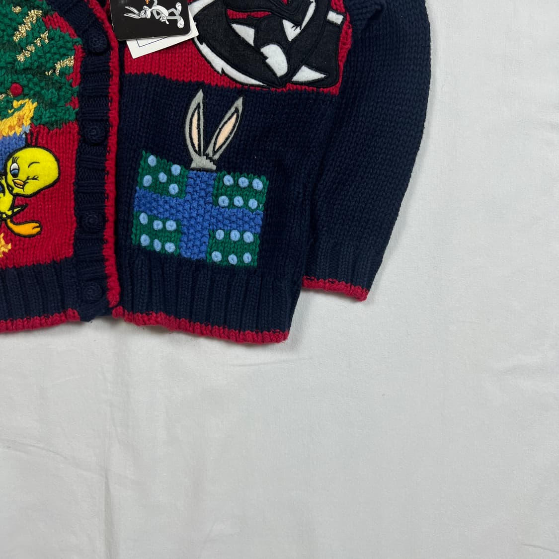 데드스탁 90‘s 95년도 루니툰즈 카툰 키즈 니트 가디건 상품이미지3
