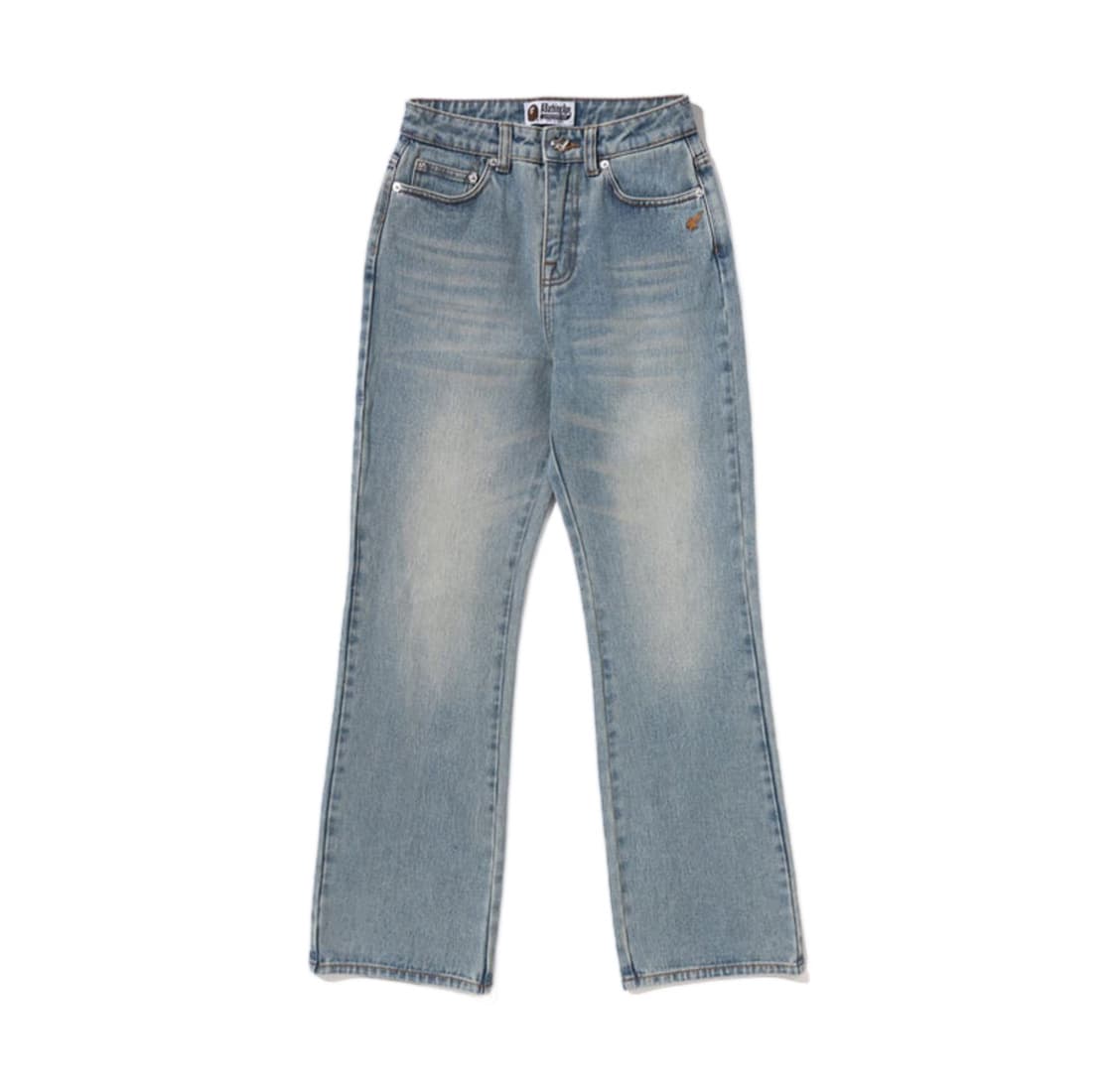 (W) 베이프 어 베이싱 에이프 로고 부츠컷 데님 팬츠 인디고 상품이미지2