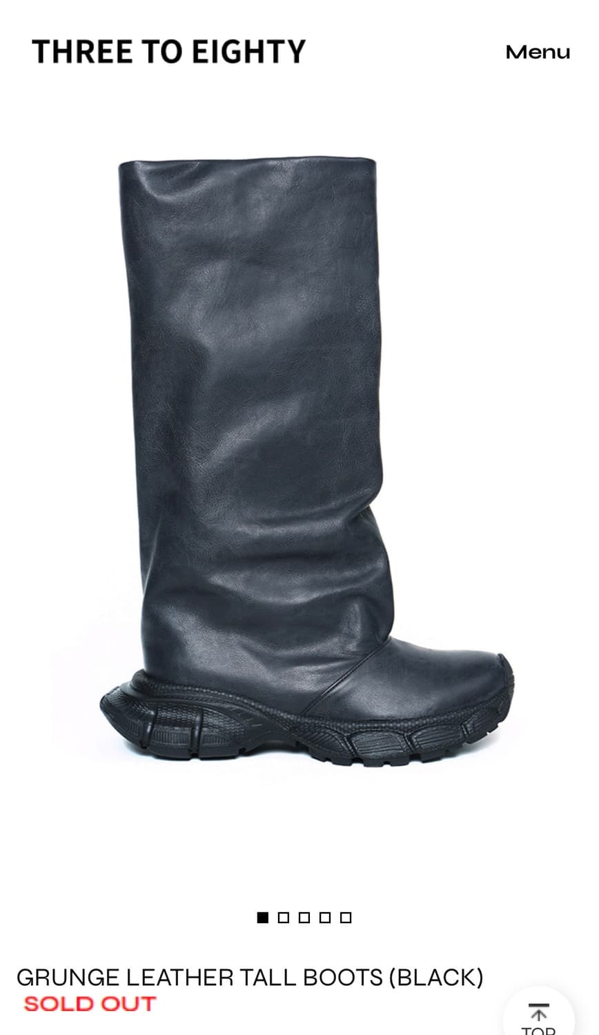 GRUNGE LEATHER TALL BOOTS (BLACK) 구해요 상품이미지1