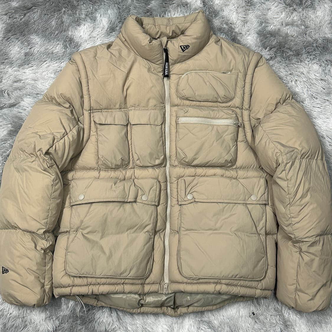 뉴에라 베이지 푸퍼 패딩점퍼 XL 상품이미지1