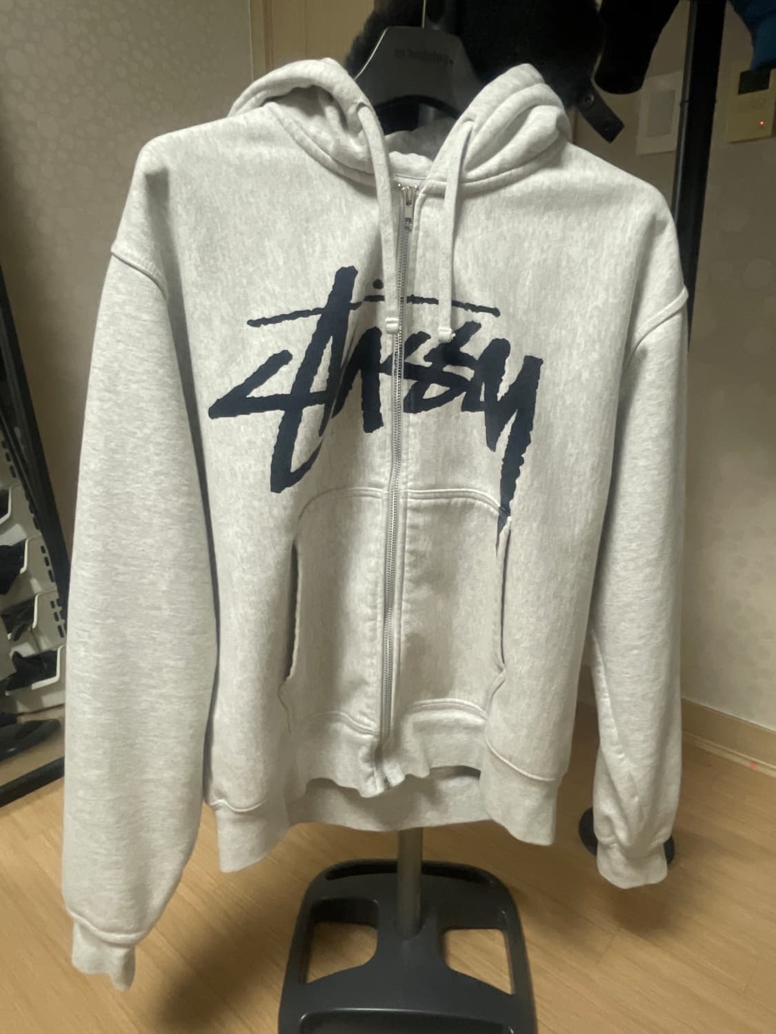 스투시 스탁 후드집업 애쉬헤더 L 상품이미지2