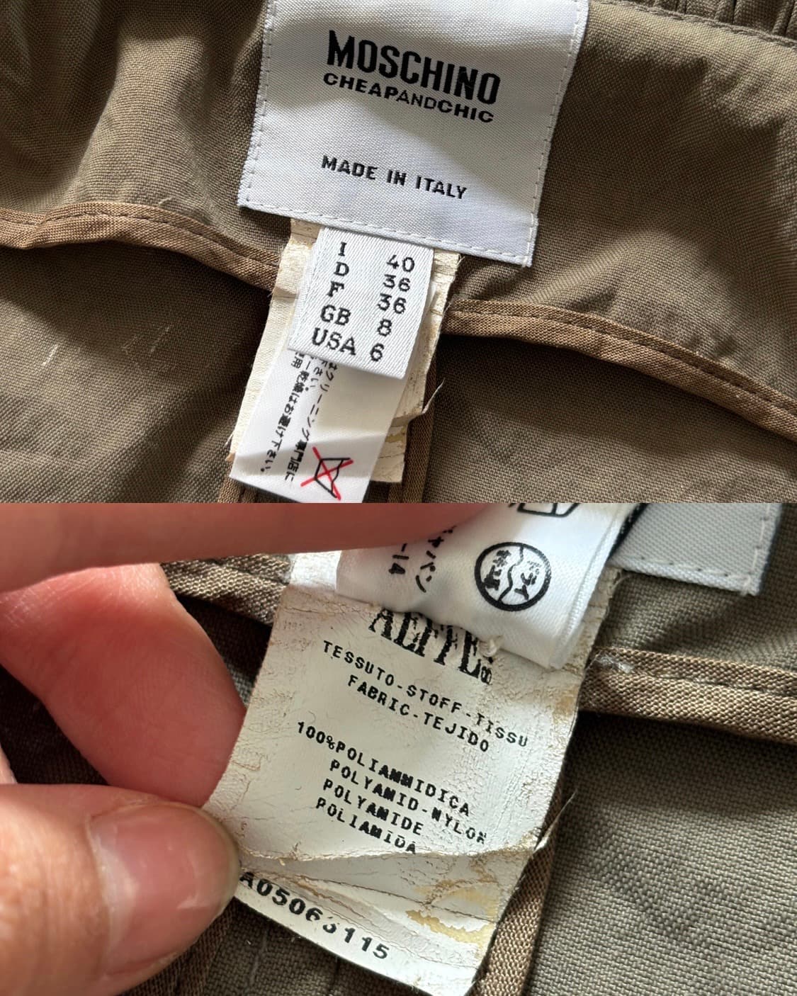 Moschino 모스키노 카키 크롭 후드 셔링 점퍼  상품이미지9
