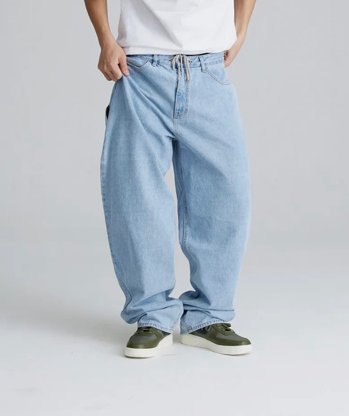 비에스래빗 카펜터 루즈핏 데님 팬츠 라이트블루 상품이미지1