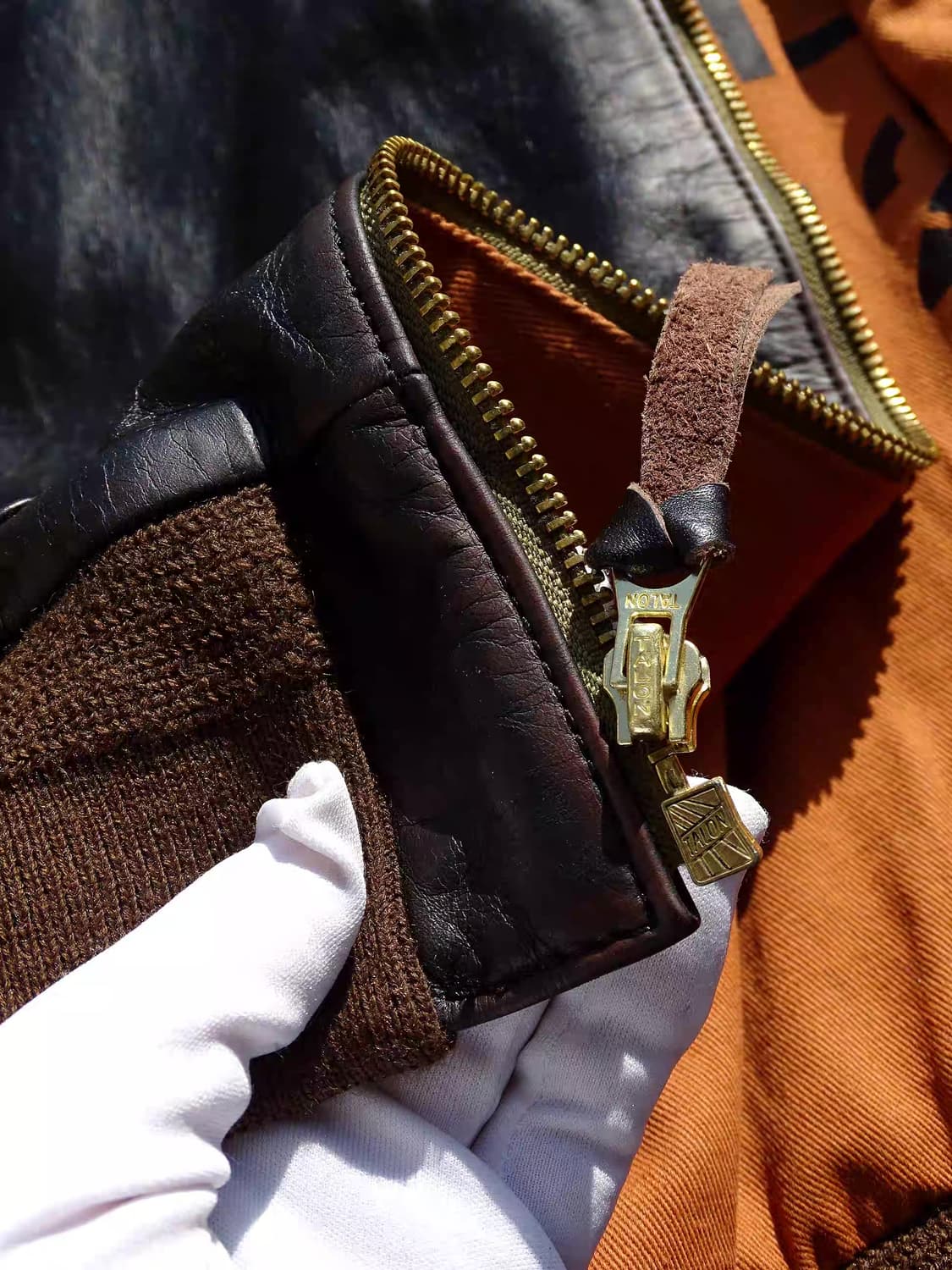 A-2 가죽자켓 레드브라운 말가죽 40(XL) 새상품 판매 상품이미지6