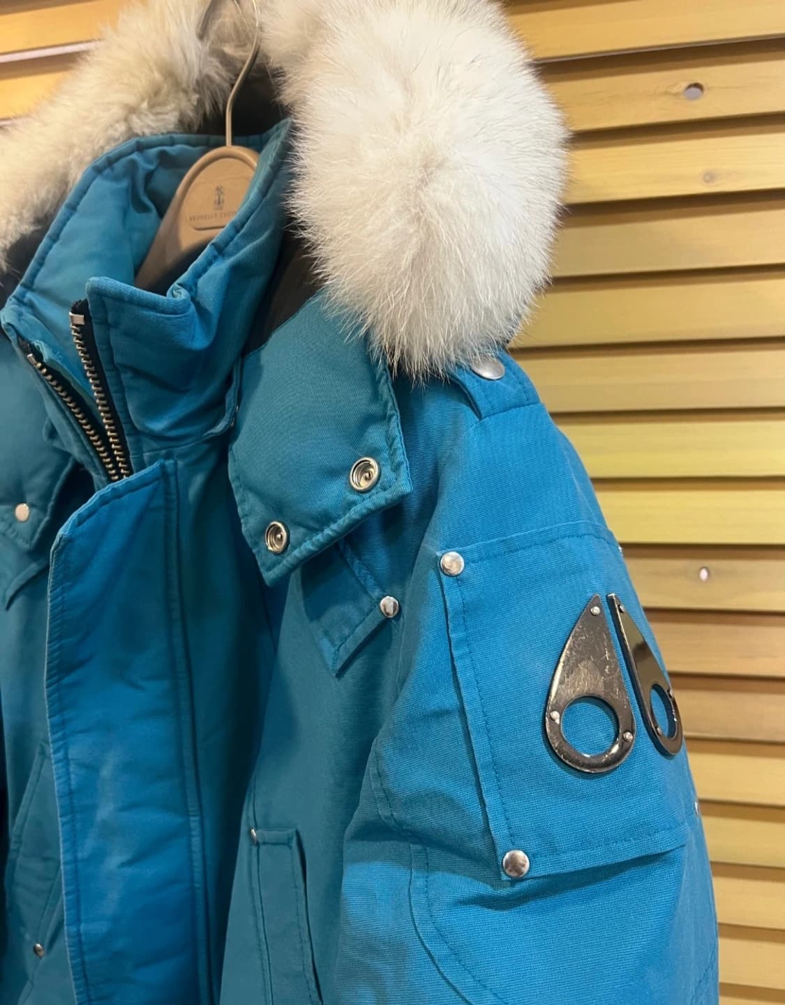 무스너클 캐나다 남성 청록 후드 덕다운패딩  상품이미지3