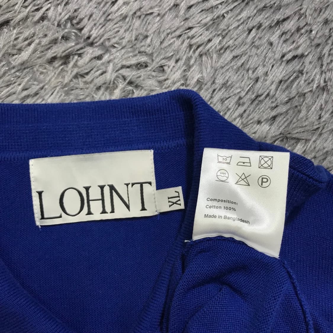 [[XL, A급] 론트(LOHNT) 블루 코튼 폴로 니트@836 상품이미지6