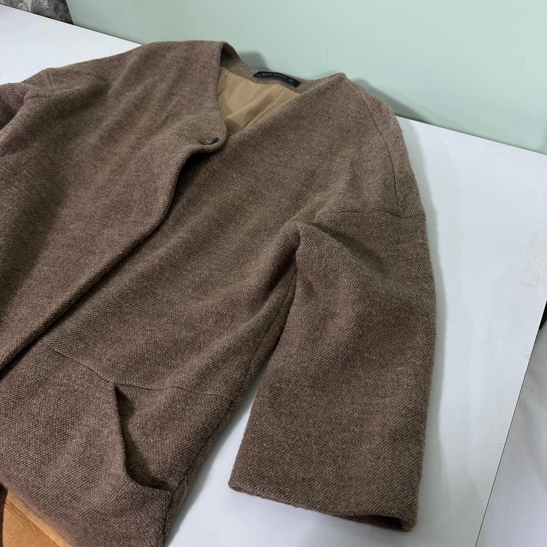 우먼M 자라우먼 베이지 라나울 논카라 7부코트 상품이미지1