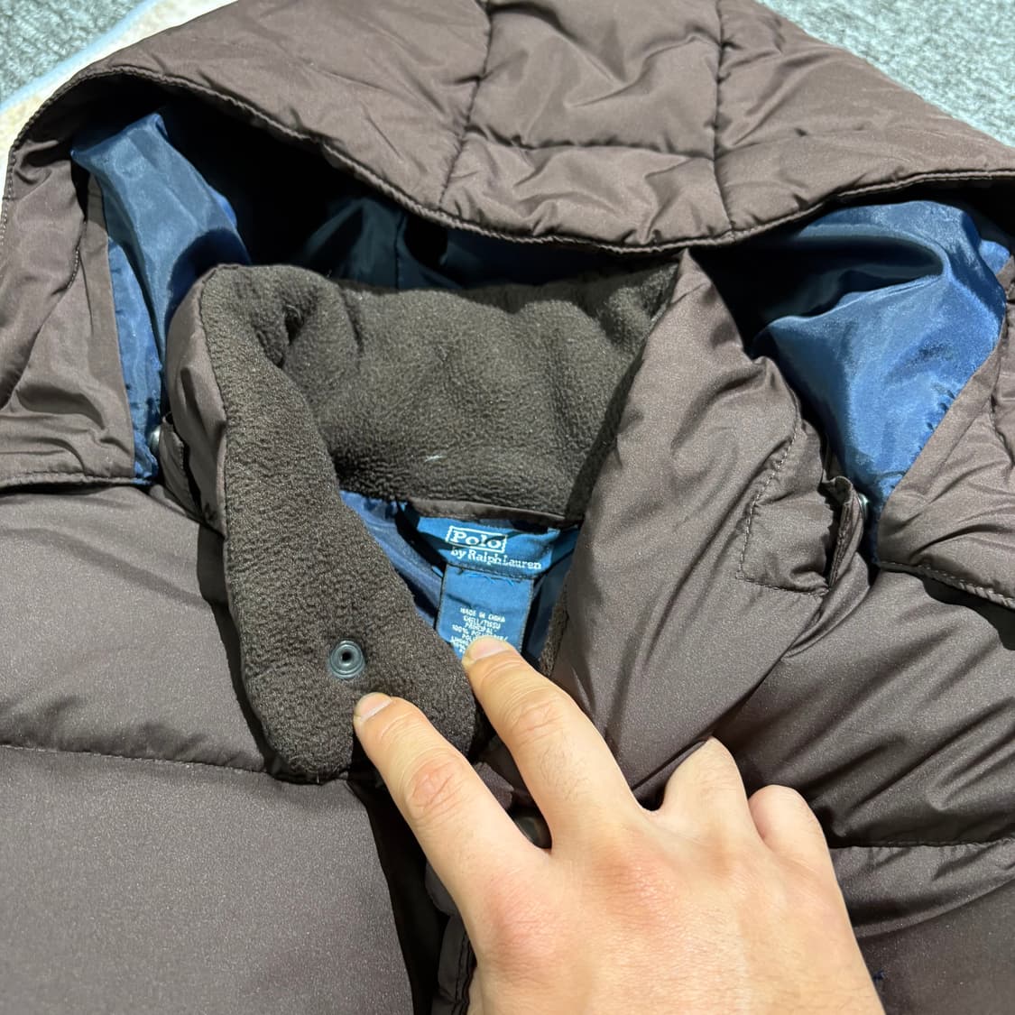 폴로 빈티지 브라운 후드패딩자켓 상품이미지3