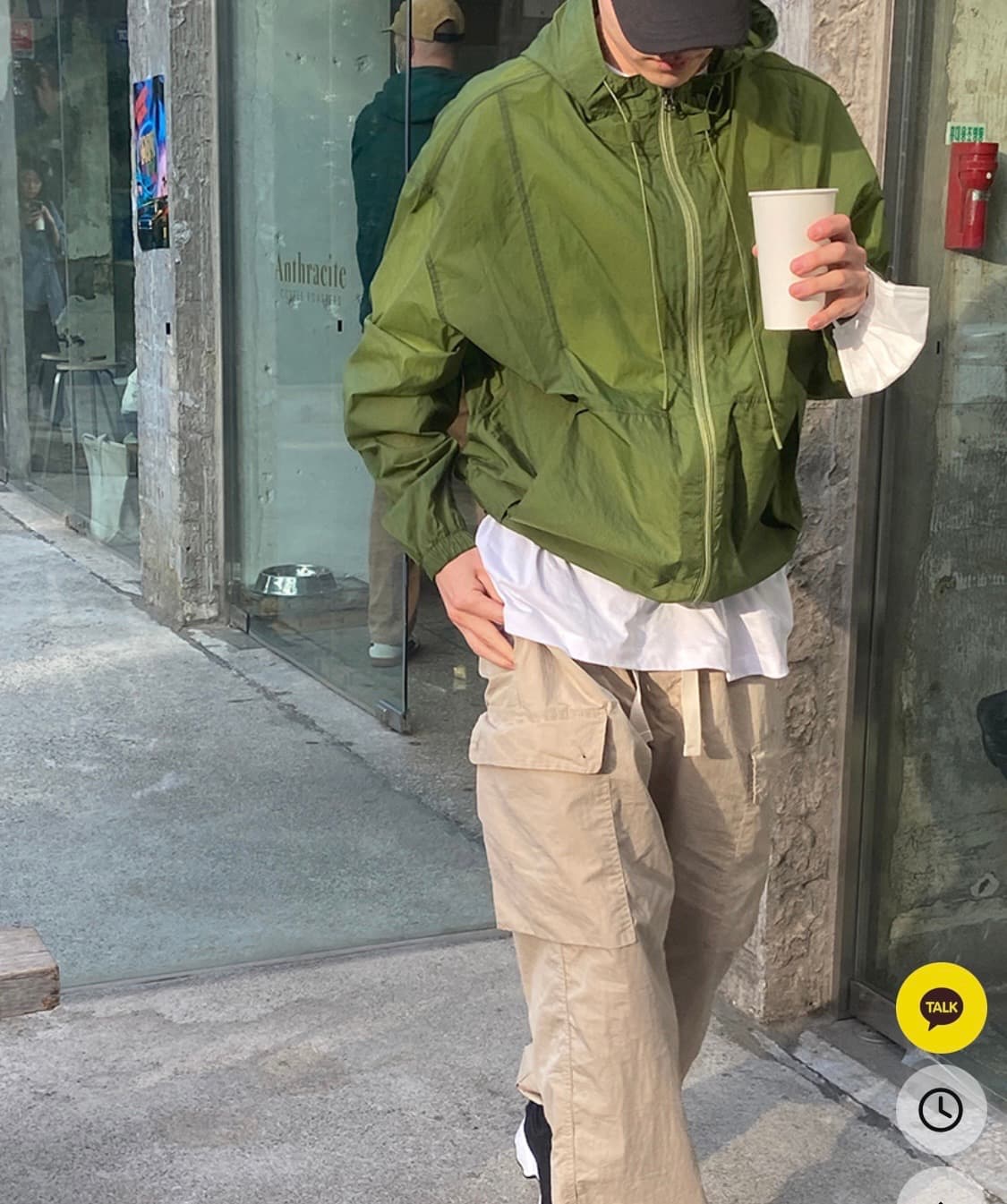 유먼트 후디 윈드브레이커 바람막이 그린 상품이미지1