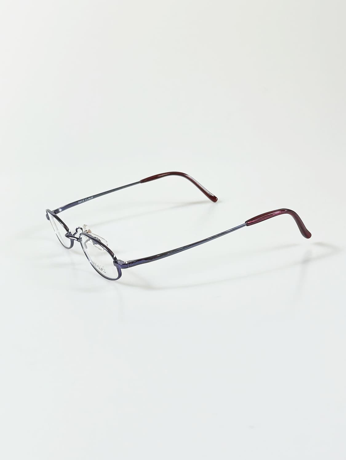 NICE CLAUP 나이스 클랍 퍼플 메탈 슬림 오벌 프레임 빈티지 안경 상품이미지3