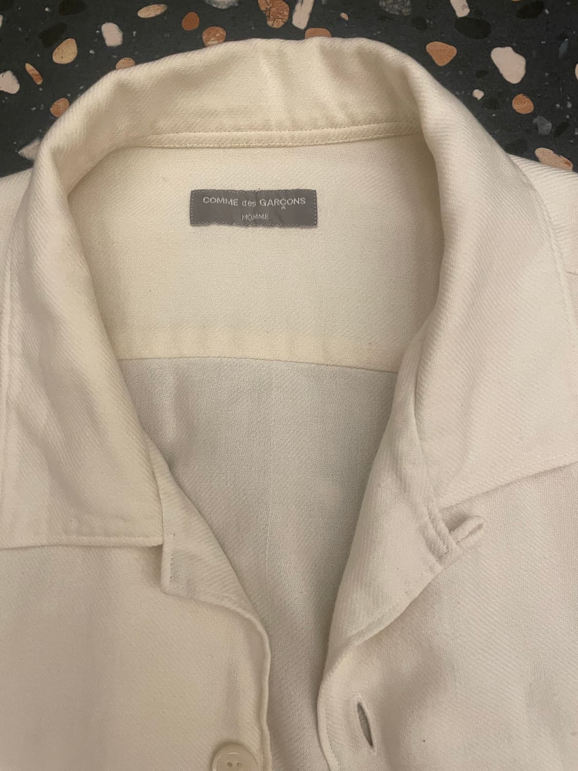 꼼데가르송옴므 다나카기 플라워자수 오픈카라셔츠 상품이미지2