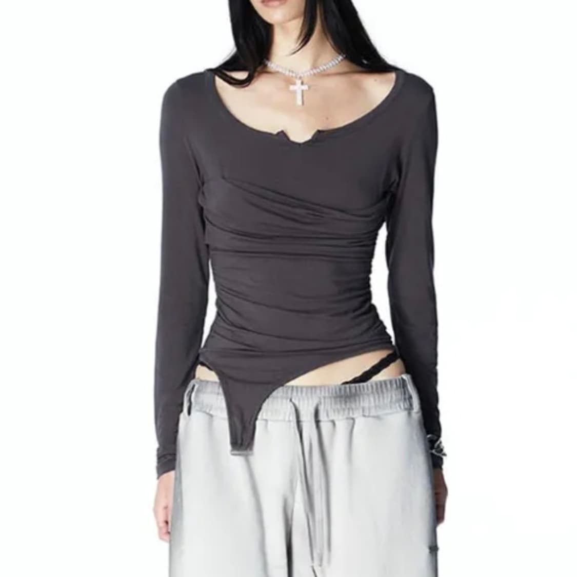 2000아카이브스 lexi garter top charcoal 상품이미지1