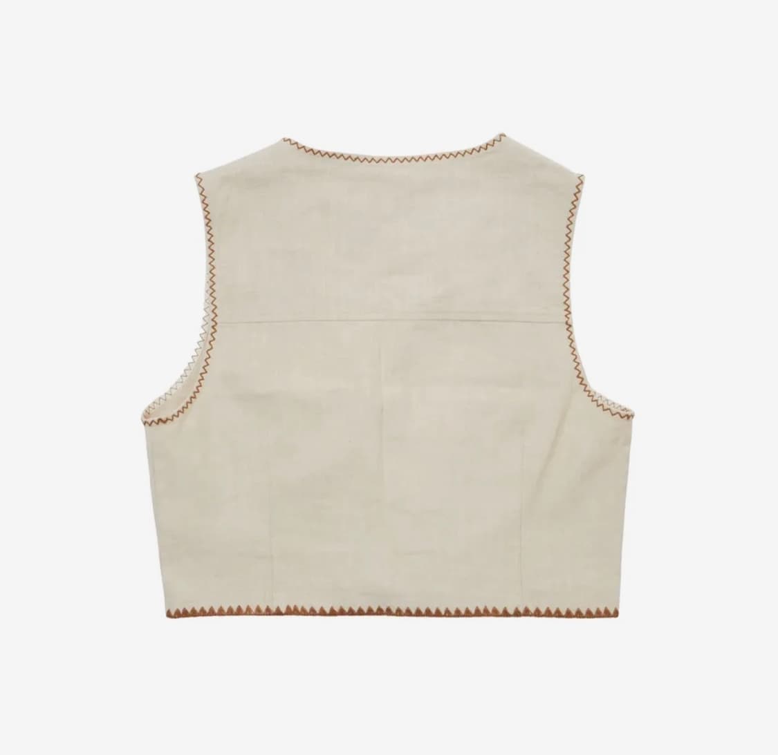 펜필드 린넨 테슬 디테일 스티치 두들 엠브로이더리 베스트 레이어드 조끼 상품이미지3