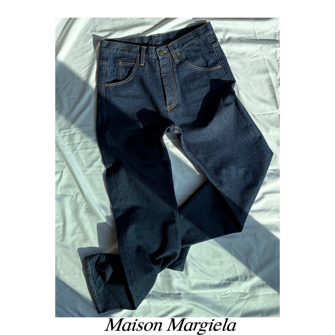 마르지엘라 백스티치 블랭크탭 세미와이드 데님 팬츠 아티저널 청바지 상품이미지1