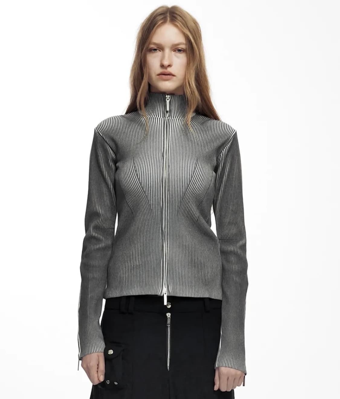 나체 SMUDGE KNIT ZIP-UP 1사이즈 상품이미지1