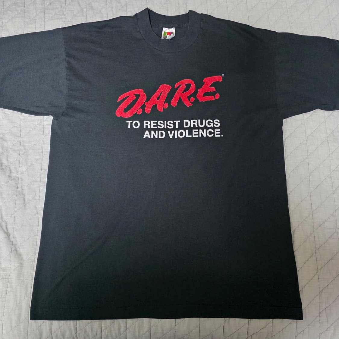 [XL] 90s 빈티지 DARE 티셔츠 블랙 ver. 후룻 백프린트 상품이미지1