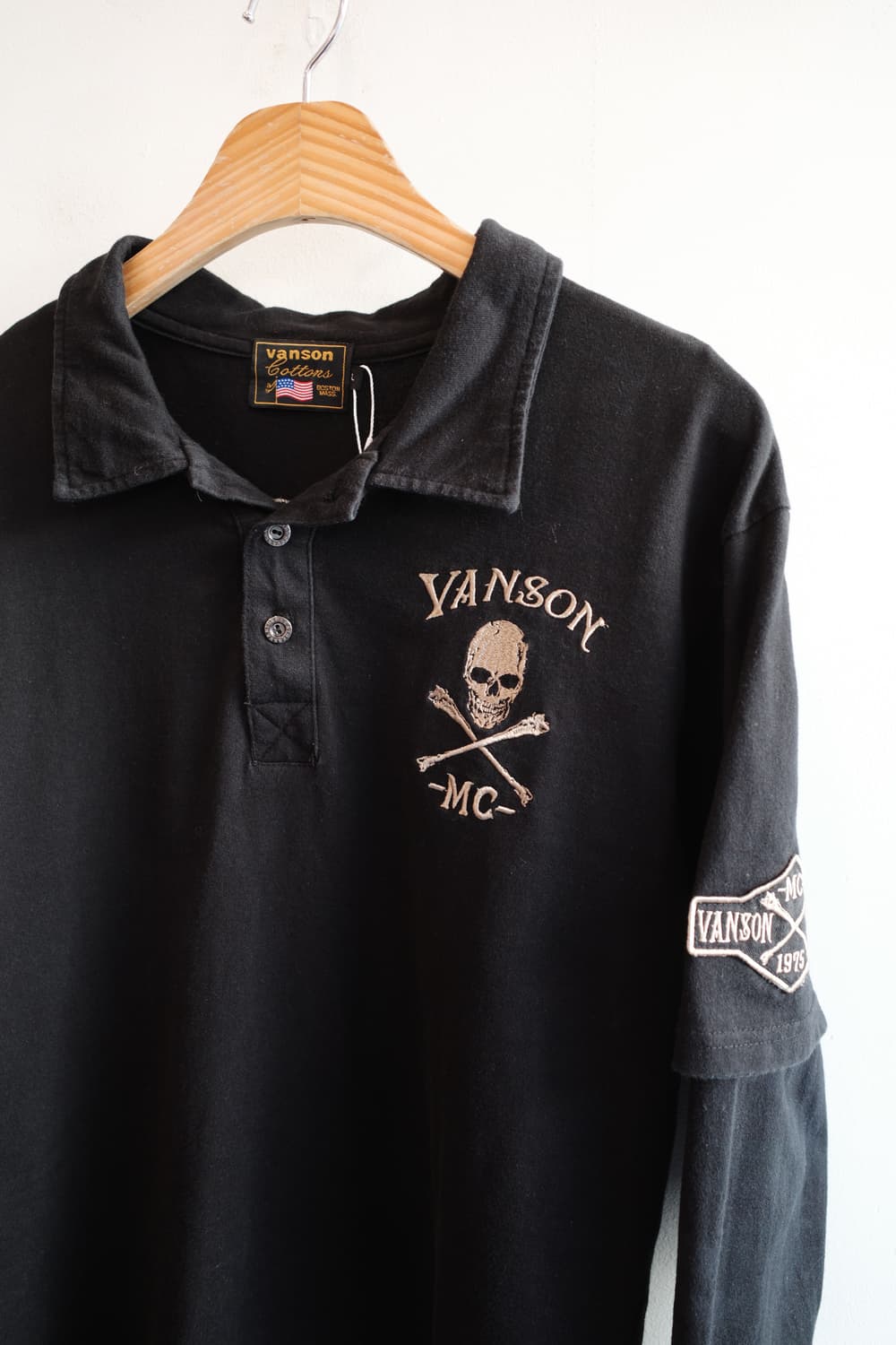 VANSON 밴슨 스컬자수 레이어드 롱슬리브 상품이미지2