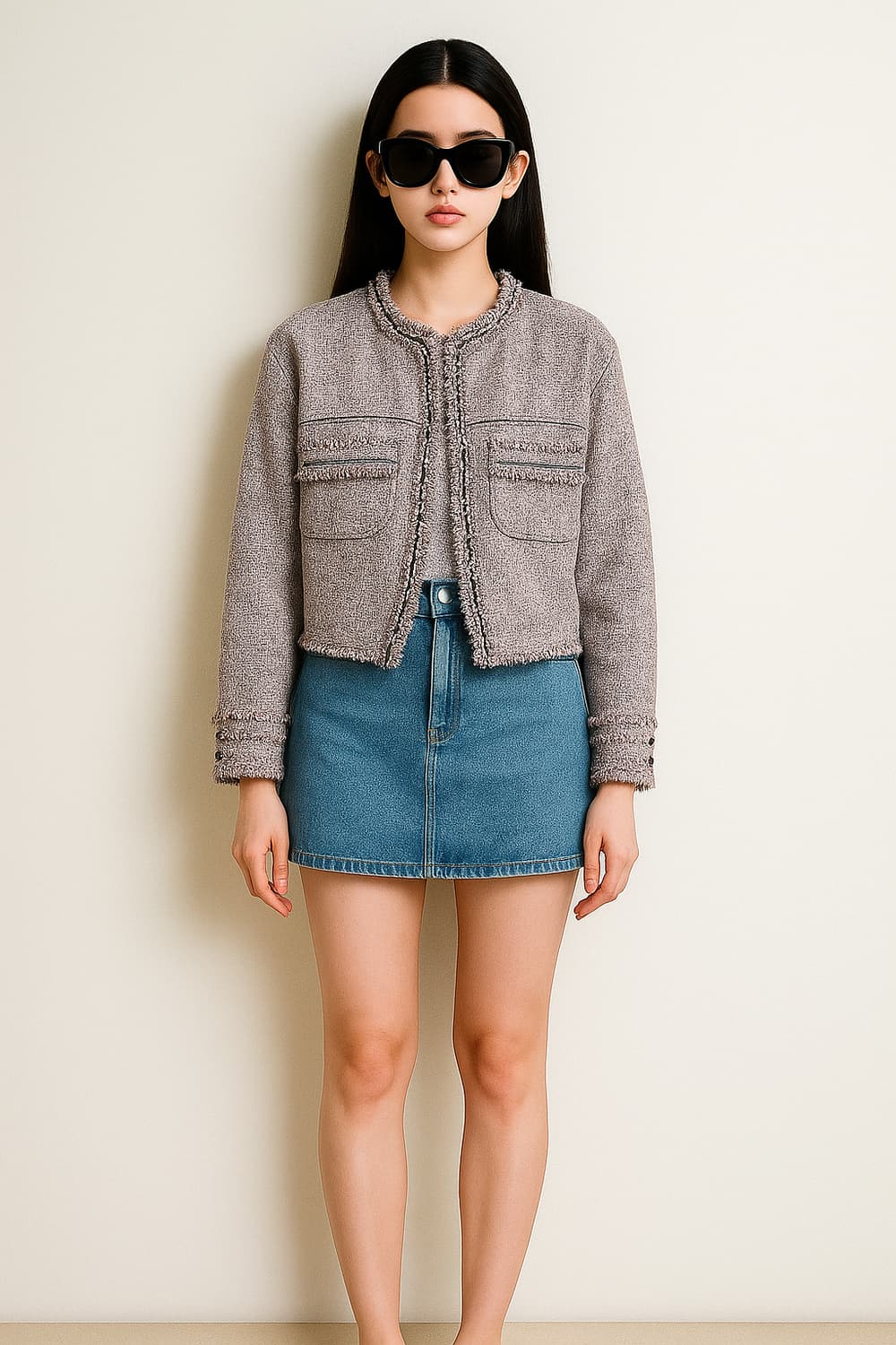 SYSTEM. 트위드 노카라 자켓_66 상품이미지1